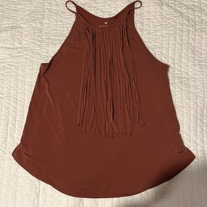 American Eagle burnt orange tank top with tassels